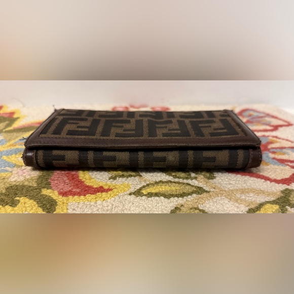 FENDI Vintage Zucca Canvas Leather Long Brown Wallet - Picture 5 of 16